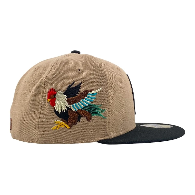 Mexico WBC Camel Brown and Black Gallo Side Patch Gray UV New Era 59FIFTY Fitted Hat
