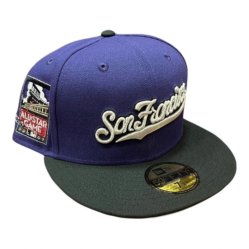 San Francisco Giants Purple and Black 2007 ASG Patch Gray UV New Era 59FIFTY Fitted Hat