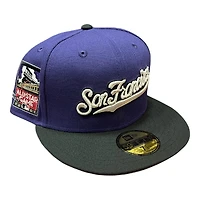 San Francisco Giants Purple and Black 2007 ASG Patch Gray UV New Era 59FIFTY Fitted Hat