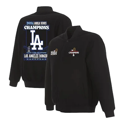 Los Angeles Dodgers Black 2024 World Series Champions JH Design Full-Snap Reversible Wool Jacket