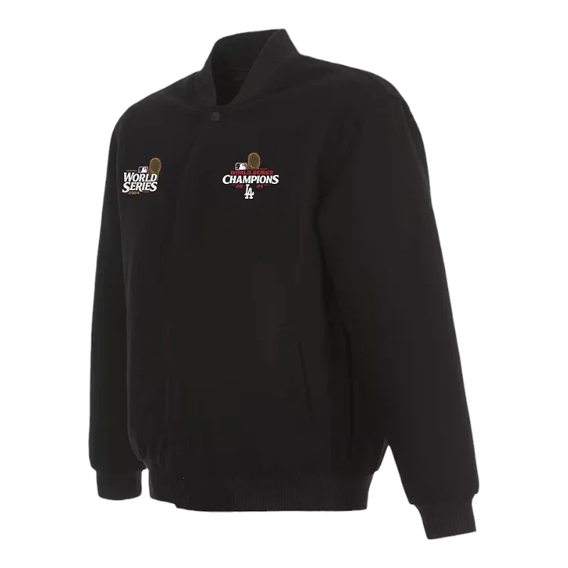 Los Angeles Dodgers Black 2024 World Series Champions JH Design Full-Snap Reversible Wool Jacket