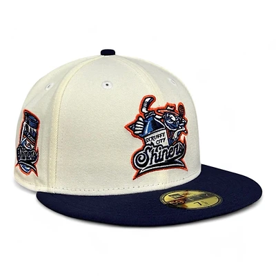 Knoxville Ice Bears X Scruffy City Shiners Chrome and Navy New Era 59FIFTY Fitted Hat
