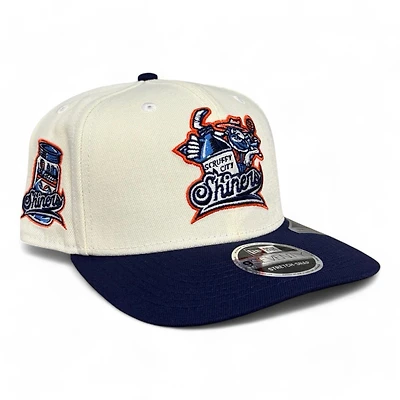 Knoxville Ice Bears X Scruffy City Shiners Chrome and Navy New Era 9SEVENTY Stretch Snap Hat