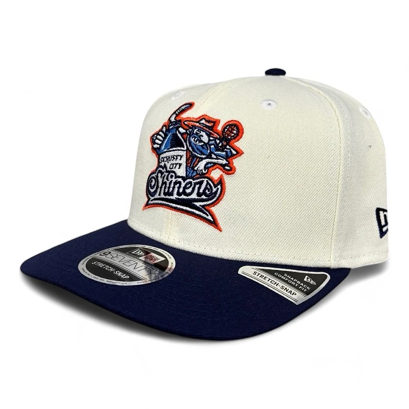 Knoxville Ice Bears X Scruffy City Shiners Chrome and Navy New Era 9SEVENTY Stretch Snap Hat