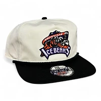 Knoxville Ice Bears X Scruffy City Shiners Cream and Black Golfer New Era Snapback Hat