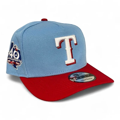 Texas Rangers Light Blue and Red New Era 9FIFTY A-Frame Snapback Hat