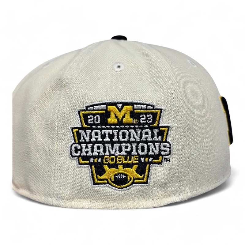 Michigan Wolverines Chrome and Navy 2023 National Champions Patch New Era 59FIFTY Fitted Hat