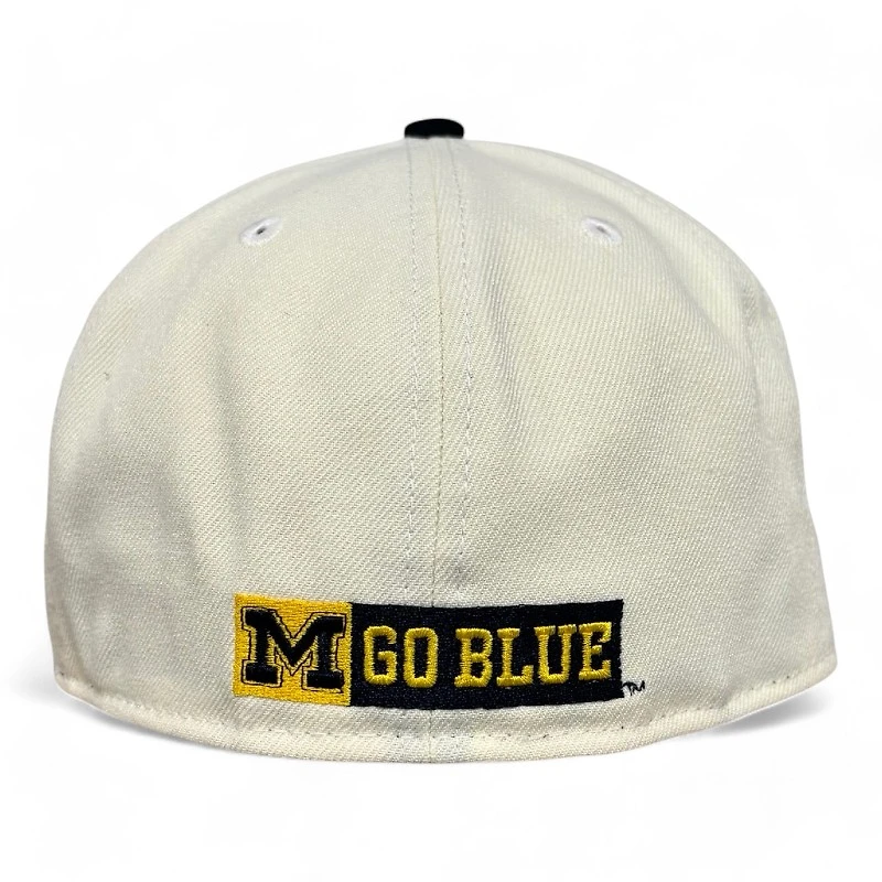 Michigan Wolverines Chrome and Navy 2023 National Champions Patch New Era 59FIFTY Fitted Hat