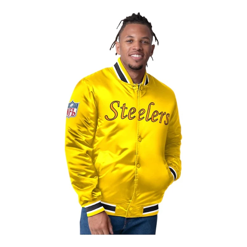 Pittsburgh Steelers 2024 Reversible Black and Yellow Satin Starter Full- Snap Jacket
