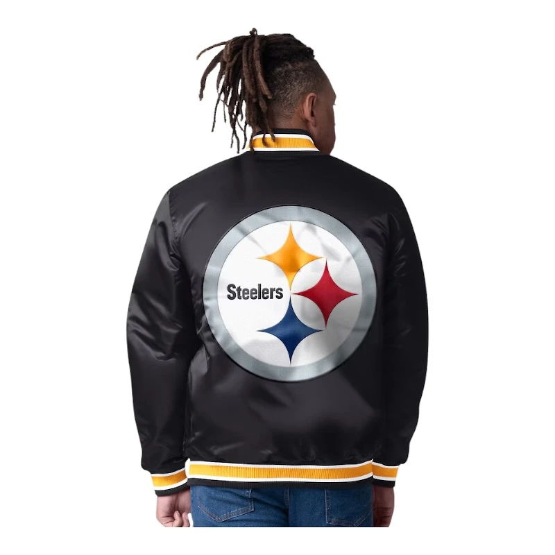 Pittsburgh Steelers 2024 Reversible Black and Yellow Satin Starter Full- Snap Jacket