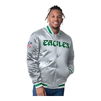 Philadelphia Eagles 2024 Reversible Midnight Green and Silver Satin Starter Full-Snap Jacket