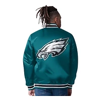 Philadelphia Eagles 2024 Reversible Midnight Green and Silver Satin Starter Full-Snap Jacket