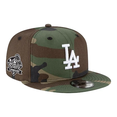 Los Angeles Dodgers Woodland Camo 2024 World Series Champs Patch New Era 9FIFTY Snapback Hat