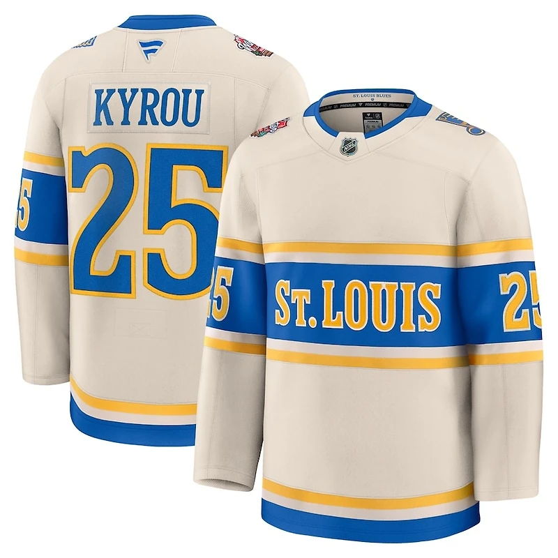 St. Louis Blues Jordan Kyrou Cream 2025 NHL Winter Classic Premium Jersey