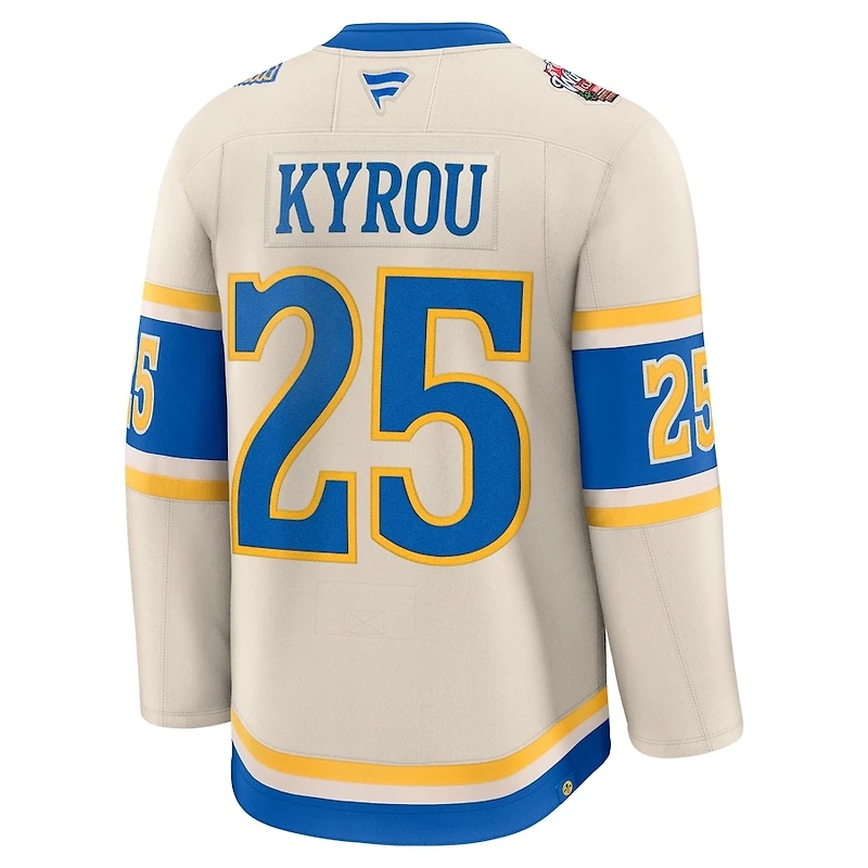 St. Louis Blues Jordan Kyrou Cream 2025 NHL Winter Classic Premium Jersey