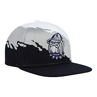 Georgetown Hoyas Navy and White Mitchell & Ness Paintbrush Snapback Hat