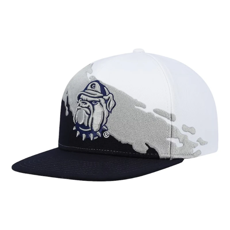 Georgetown Hoyas Navy and White Mitchell & Ness Paintbrush Snapback Hat