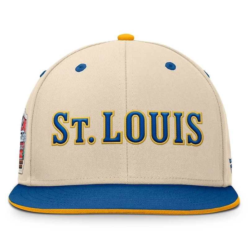 St. Louis Blues Cream and Blue 2025 Winter Classic Fanatics Snapback Hat