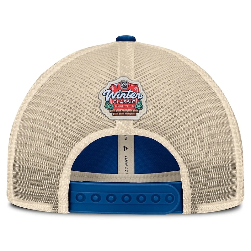 St. Louis Blues Blue and Cream 2025 Winter Classic Fanatics Trucker Adjustable Hat