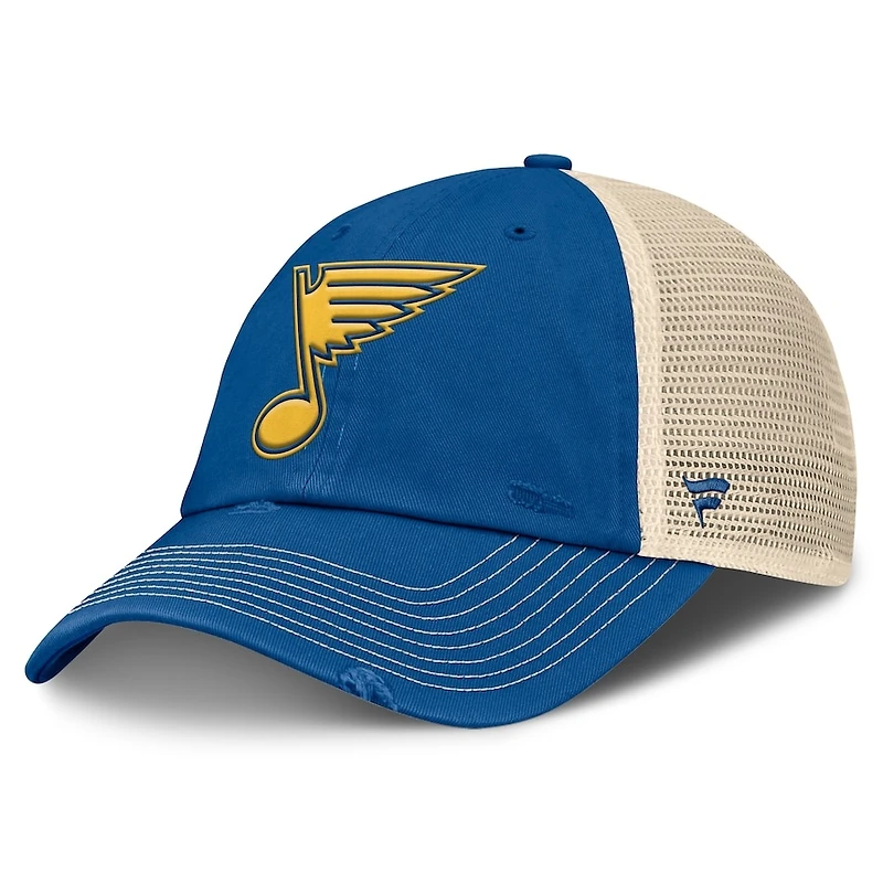 St. Louis Blues Blue and Cream 2025 Winter Classic Fanatics Trucker Adjustable Hat