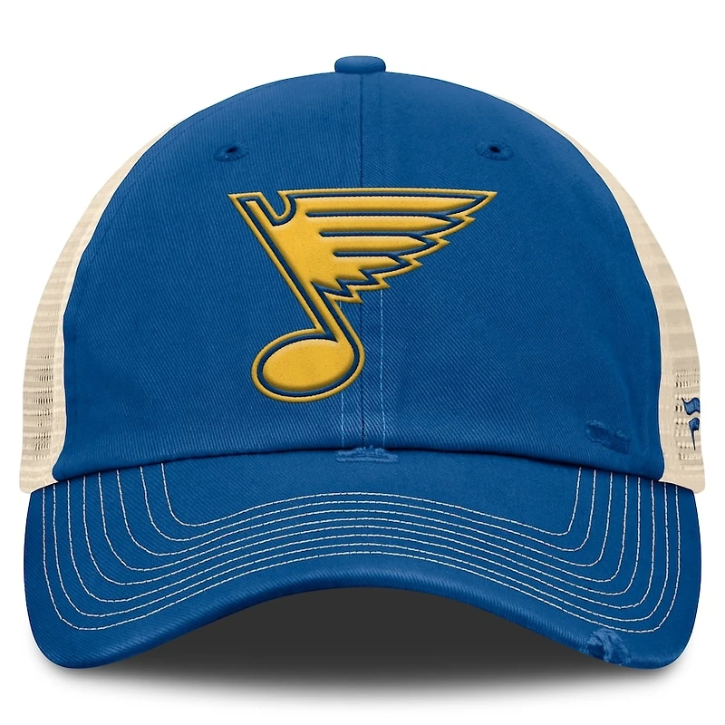 St. Louis Blues Blue and Cream 2025 Winter Classic Fanatics Trucker Adjustable Hat
