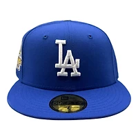 Los Angeles Dodgers Majestic Blue 2024 World Series Champions Patch Gray UV New Era 59FIFTY Fitted Hat