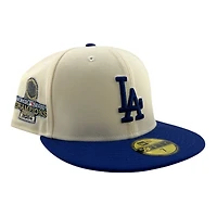 Los Angeles Dodgers Chrome and Royal 2024 World Series Champions Patch Gray UV New Era 59FIFTY Fitted Hat