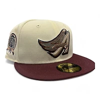 Los Angeles Angels Chrome and Maroon 50th Anniversary Patch Pink UV New Era 59FIFTY Fitted Hat