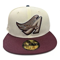 Los Angeles Angels Chrome and Maroon 50th Anniversary Patch Pink UV New Era 59FIFTY Fitted Hat