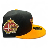 Los Angeles Angels Black and Yellow 40th Anniversary Patch Gray UV New Era 59FIFTY Fitted Hat