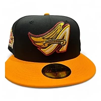 Los Angeles Angels Black and Yellow 40th Anniversary Patch Gray UV New Era 59FIFTY Fitted Hat