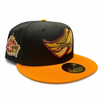 Los Angeles Angels Black and Yellow 40th Anniversary Patch Gray UV New Era 59FIFTY Fitted Hat