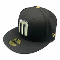 Mexico Black and Gold Atzec Calendar Patch Grey UV New Era 59FIFTY Fitted Hat