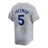 Los Angeles Dodgers Freddie Freeman Grey Alternate Road Red Number Nike Limited Player Jersey