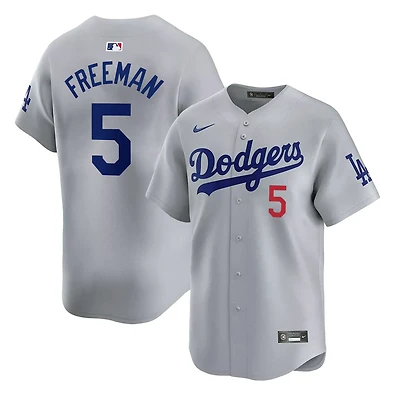 Los Angeles Dodgers Freddie Freeman Grey Alternate Road Red Number Nike Limited Player Jersey