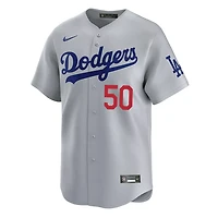 Los Angeles Dodgers Mookie Betts Grey Alternate Road Red Number Nike Limited Player Jersey