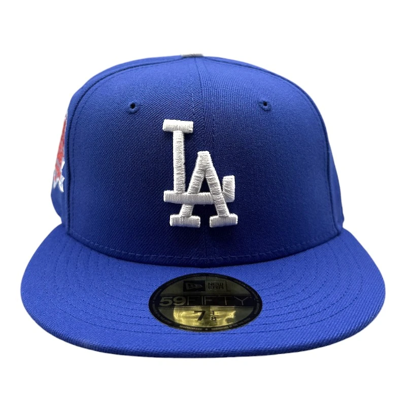 Los Angeles Dodgers Majestic Blue 2024 World Series Champs Patch Green UV New Era 59FIFTY Fitted Hat