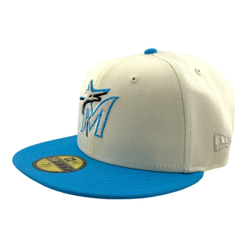 Miami Marlins Chrome and Blue 2017 ASG Patch Gray UV New Era 59FIFTY Fitted Hat