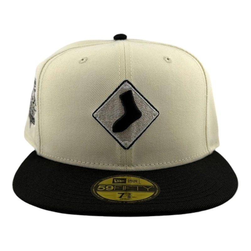 Chicago White Sox Chrome and Black 100 Seasons Patch Gray UV New Era 59FIFTY Fitted Hat