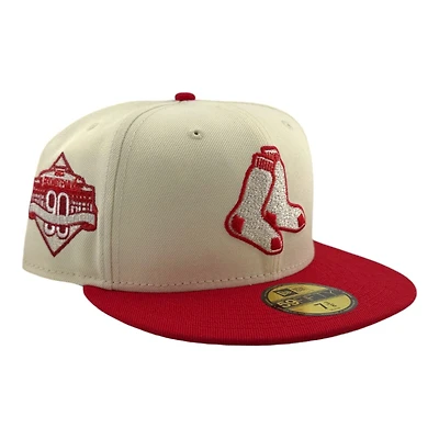 Boston Red Sox Chrome and 90th Anniversary Patch Gray UV New Era 59FIFTY Fitted Hat