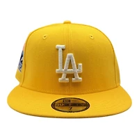Los Angeles Dodgers Yellow "Pinky Collection" 60th Dodger Stadium Anniversary Patch Pink UV New Era 59FIFTY Fitted Hat
