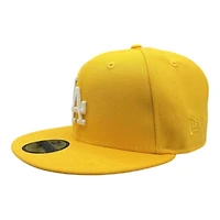 Los Angeles Dodgers Yellow "Pinky Collection" 60th Dodger Stadium Anniversary Patch Pink UV New Era 59FIFTY Fitted Hat