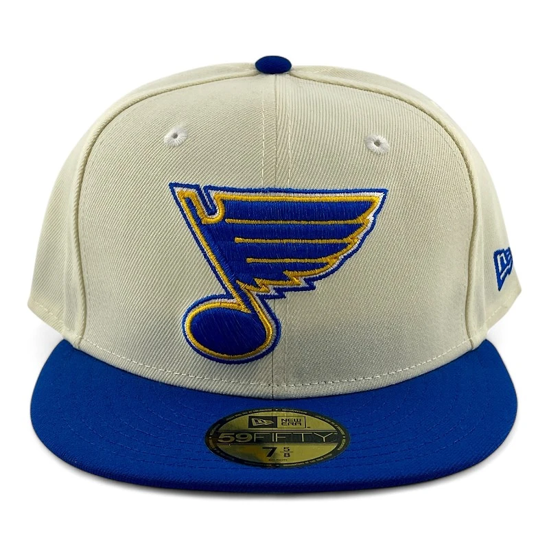 St. Louis Blues Cream and Royal Blue Gray UV NHL New Era 59FIFTY Fitted Hat