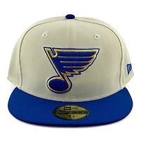 St. Louis Blues Cream and Royal Blue Gray UV NHL New Era 59FIFTY Fitted Hat