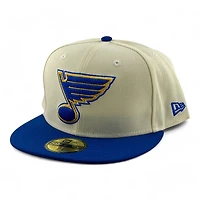 St. Louis Blues Cream and Royal Blue Gray UV NHL New Era 59FIFTY Fitted Hat