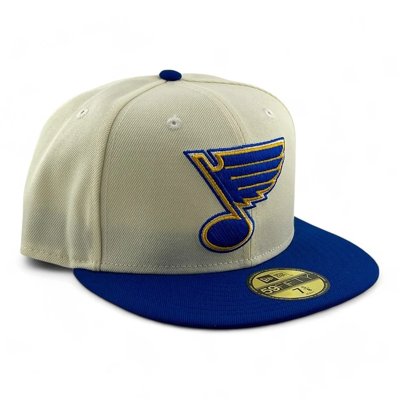 St. Louis Blues Cream and Royal Blue Gray UV NHL New Era 59FIFTY Fitted Hat