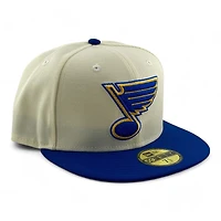 St. Louis Blues Cream and Royal Blue Gray UV NHL New Era 59FIFTY Fitted Hat