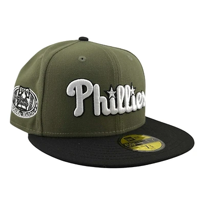 Philadelphia Phillies Olive Green and Black "Olive Script" 2004 Inaugural Patch Gray UV New Era 59FIFTY Fitted Hat