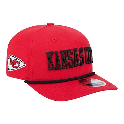 Kansas City Chiefs Red with Black Rope New Era 9SEVENTY Stretch Snap Hat
