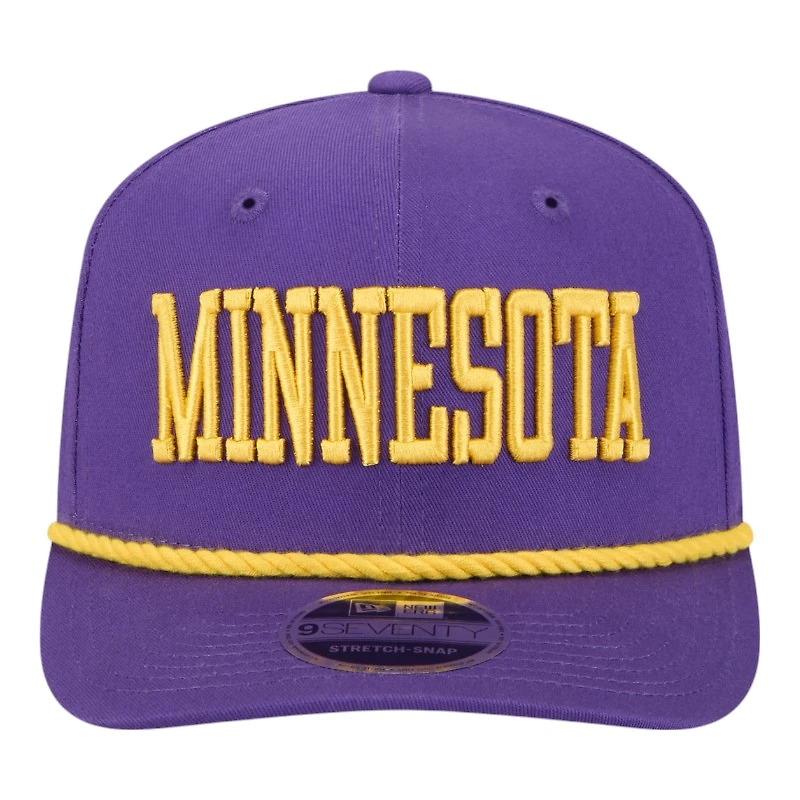 Minnesota Vikings Purple with Yellow Rope New Era 9SEVENTY Stretch Snap Hat